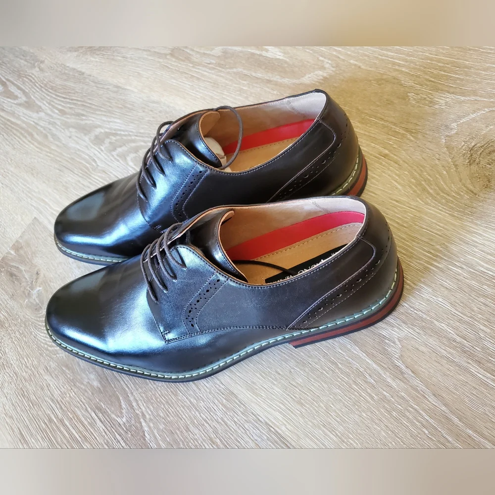 Bruno Marc Mens Prince-16 Lace Up Leather Oxford  BROWN Dress Shoes Sz 13 NWOB